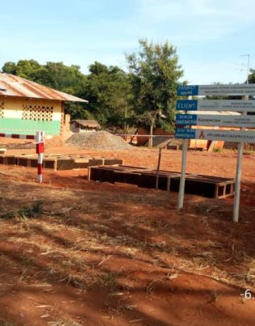 Setup of the construction area for PV plant situated in Kalya village, Kigoma region
