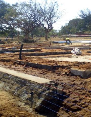 Foundation works on progress for 28kWp PV plant at Kalya village in Kigoma Region.