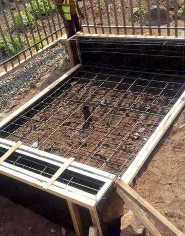 Foundation works in the cell site.The project took place at Mbelwa Village in Geita region.The foundation supports 2kWp PV plant to power cell site.