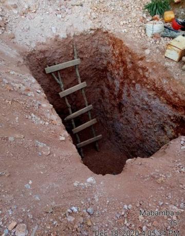 Pit latrine excavation